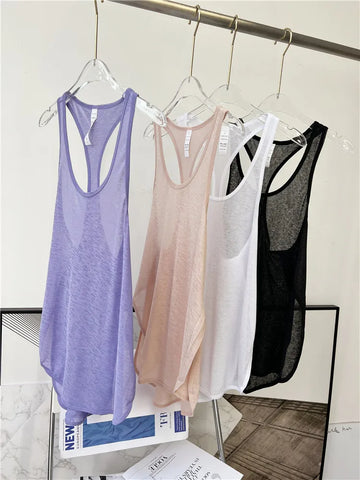 Outdoor Quick Dry  Soft Sports Vest Tank Top  Yoga Gym Workout Running Top Fitness Halter For Women