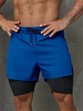 New Men Running Shorts Gym Sports Shorts 2 In 1 Quick Dry Workout Training Gym Fitness Jogging Short Pants Summer Men Shorts