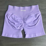 Impact Shorts with Logo 4.5'' Low Waist Seamless Yoga Shorts Scrunch Bum Gym Shorts Workout Biker Short Stretch Fitness Short
