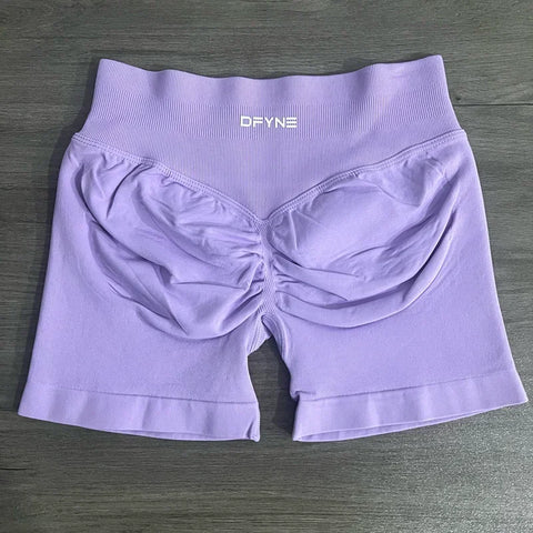 Impact Shorts with Logo 4.5'' Low Waist Seamless Yoga Shorts Scrunch Bum Gym Shorts Workout Biker Short Stretch Fitness Short