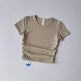 Women Seamless Yoga T-Shirt Ribbed Sports Shirt Breathable Gym Tops Sport Blouse Shirt Short Sleeve Running T-Shirt Yoga Shirts