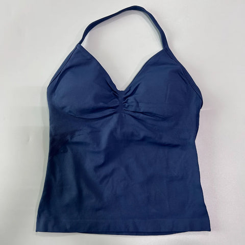 Impact Longline Strappy Gym Top Backless Women Built-in Bra With Pad Breathable Gym Clothes Running Yoga Vest Tank Tops XS-XL