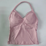 Impact Longline Strappy Gym Top Backless Women Built-in Bra With Pad Breathable Gym Clothes Running Yoga Vest Tank Tops XS-XL