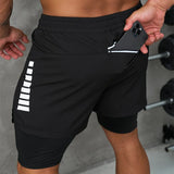New Men Running Shorts Gym Sports Shorts 2 In 1 Quick Dry Workout Training Gym Fitness Jogging Short Pants Summer Men Shorts