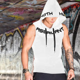 New Summer Fitness Tank Top Sports cotton Running Tank Top Loose Basketball Sleeveless Hooded Vest Breathable Training clothing