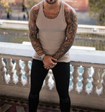 2024 Summer men Vest stripe gym Tank top Men Fitness sleeveless shirt Male Exercise Sports vest Undershirt Bodybuilding clothing