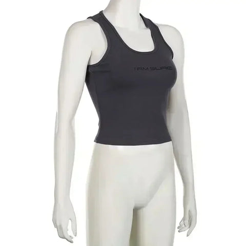 MIU Outer Wear Tank Top Vest Slim Fit Summer Sleeveless Top Base High Street High-Quality