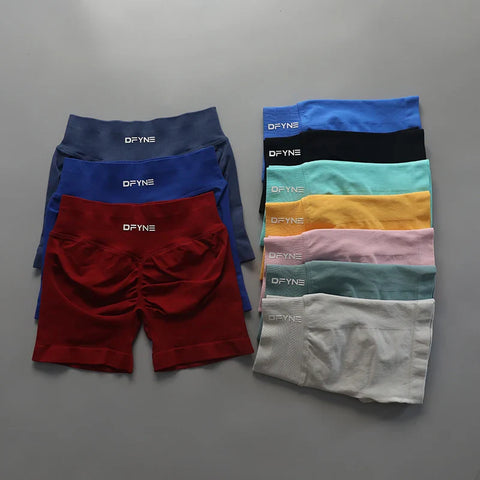 Impact Shorts Low Ribbed Band Yoga Shorts Seamless Scrunch Bum Workout
