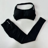 Women Seamless Yoga Set Scrunch Butt Legging Sets Sports Bra Gym Clothes Workout