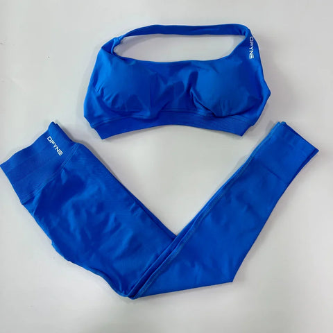 Women Seamless Yoga Set Scrunch Butt Legging Sets Sports Bra Gym Clothes Workout