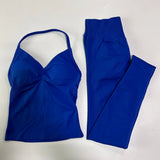 Impact Gym Set Women Padded Tank Tops High Waist Scrunch Seamless Yoga Leggings Fitness Clothes Workout Sets Gym Suit Activewear