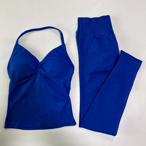Impact Gym Set Women Padded Tank Tops High Waist Scrunch Seamless Yoga Leggings Fitness Clothes Workout Sets Gym Suit Activewear