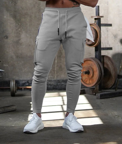 Spring Autumn Men sweatpants straight leg multi pocket camouflage Fitness pants men's zippered small ankle Training sports pants