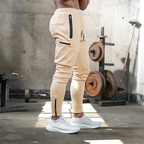 Spring Autumn Men sweatpants straight leg multi pocket camouflage Fitness pants men's zippered small ankle Training sports pants