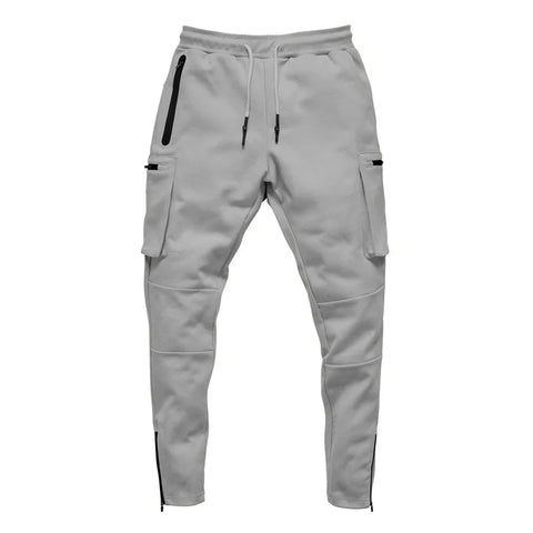 Spring Autumn Men sweatpants straight leg multi pocket camouflage Fitness pants men's zippered small ankle Training sports pants