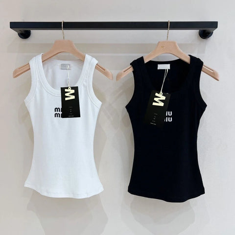 MIU Outer Wear Tank Top Vest Slim Fit Summer Sleeveless Top Base High Street High-Quality