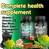 2|6pcs= Buy 2 Get 1 Free, Sports Nutrition Bundle Set, Seamoss Southern Drunk Nightonnax Capsules And Shilaijit Capsules Double Power Bundle, Super Golden Combination, Sports Nutrition, Energy Support, Bone Support, Relaxatio