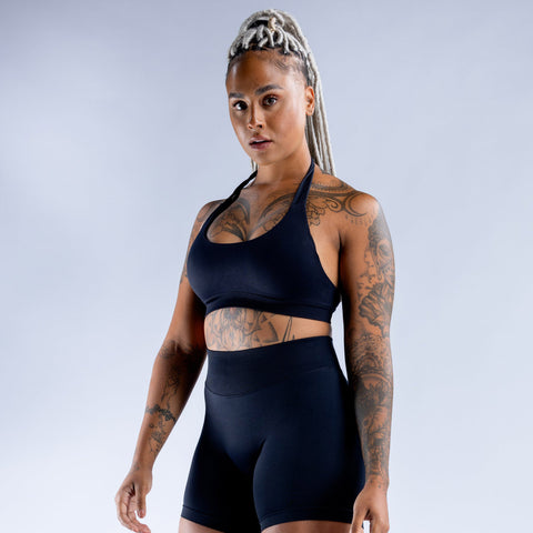 Dfyne Shorts Set Ultra-fine Extinction Nylon Halter Bra Underwear Suit DFYNE 2PCS SET With Logo
