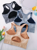 Impact Brassiere Bra Women Seamless Halter Top High Support Impact Push-up Open Back Gym Wear Fitness Yoga With Logo