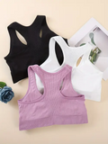 Impact Brassiere Bra Women Seamless Halter Top High Support Impact Push-up Open Back Gym Wear Fitness Yoga With Logo