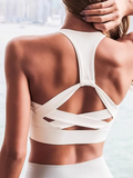 Impact Brassiere Bra Women Seamless Halter Top High Support Impact Push-up Open Back Gym Wear Fitness Yoga With Logo