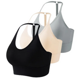 Impact Brassiere Bra Women Seamless Halter Top High Support Impact Push-up Open Back Gym Wear Fitness Yoga With Logo