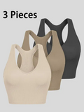 Impact Brassiere Bra Women Seamless Halter Top High Support Impact Push-up Open Back Gym Wear Fitness Yoga With Logo